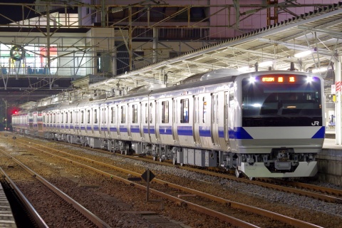 【JR東】E531系カツK411編成 郡山総合車両センター出場を水戸駅で撮影した写真