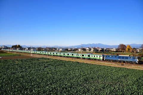 【JR東】E233系3000番代チタNT57＋NT7編成 配給輸送を岡部～深谷で撮影した写真