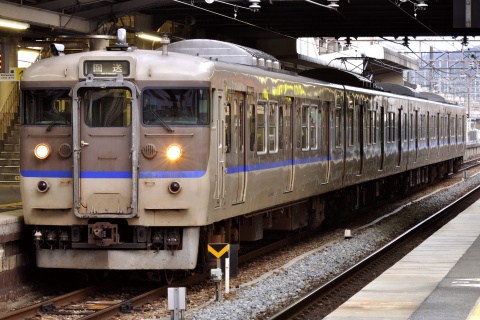 【JR西】113系ヒネHG408編成 下関車両センターへ回送を相生駅で撮影した写真