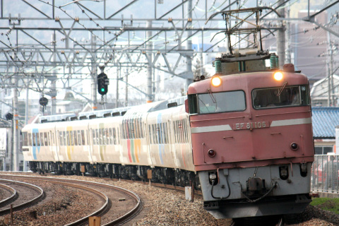 【JR西】12・14系『あすか』使用 団体臨時列車を島本～山崎で撮影した写真