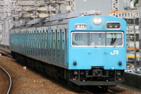 【JR西】103系ヒネK603編成 廃車回送を野田駅で撮影した写真