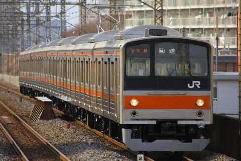 【JR東】205系ケヨM1編成 大宮総合車両センター出場を新松戸駅で撮影した写真