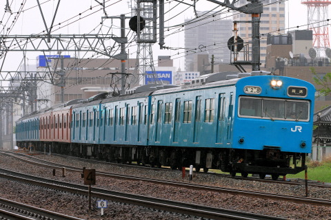 【JR西】103系8両 廃車回送をさくら夙川～芦屋で撮影した写真