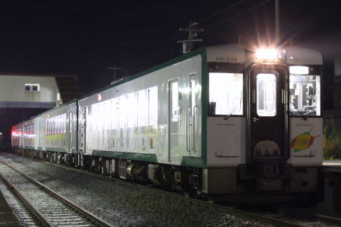 【JR東】キハ110系4両 仙石線で試運転を鹿又駅で撮影した写真