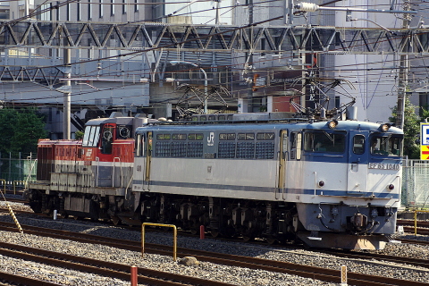 【JR貨】DE10-1197 大宮車両所入場を与野駅で撮影した写真