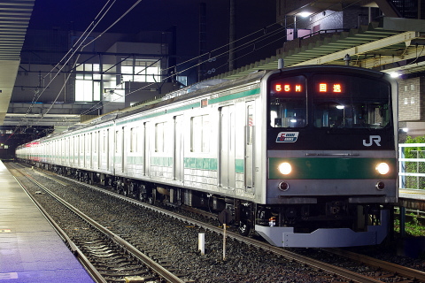 【JR東】205系ハエ2編成 大宮総合車両センター出場 を日進駅で撮影した写真