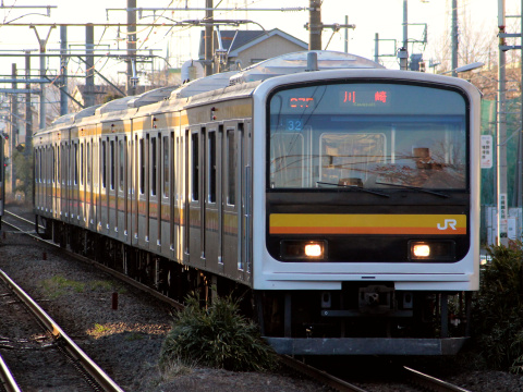 【JR東】209系ナハ32編成 シングルアームパンタグラフ化を中野島駅で撮影した写真