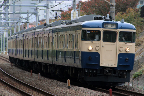 【JR東】115系トタM40編成使用「ひまわり号」運転を西国分寺駅で撮影した写真