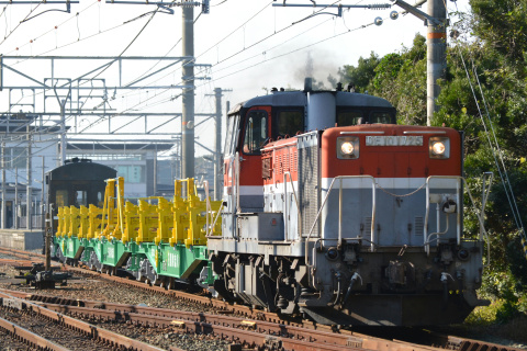 【JR貨】チキ5500形3両 甲種輸送を二川～新所原で撮影した写真