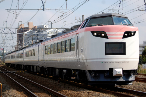 【JR東】485系ナノN201編成『彩』使用 「貨物線の旅号」運転を藤沢～辻堂で撮影した写真