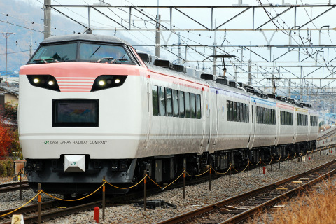 【JR東】485系ナノN201編成「彩」使用 臨時団体列車運転を酒折～甲府で撮影した写真