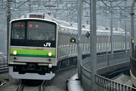 【JR東】205系クラH14編成 大宮総合車両センター出場を赤羽駅で撮影した写真