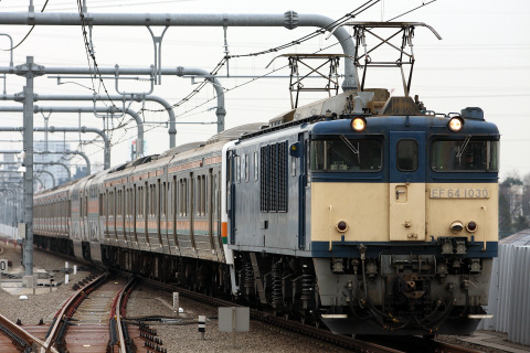 【JR東】211系チタN5編成 配給輸送を東小金井駅で撮影した写真