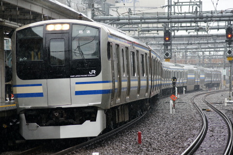 【JR東】E217系クラY37編成 東京総合車両センター出場を大崎駅で撮影した写真