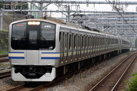【JR東】E217系クラY127編成＋Y40編成 東海道線で試運転の拡大写真