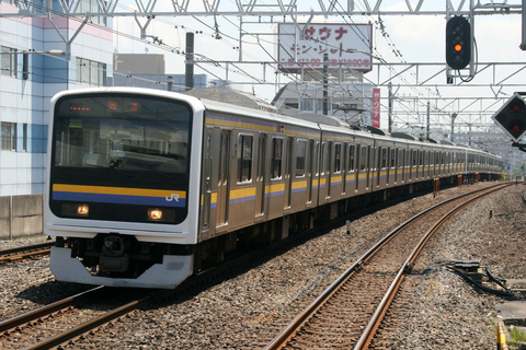 【JR東】209系2100番代C602＋425編成 東京総合車両センター入場を船橋駅で撮影した写真