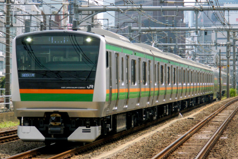 【JR東】E233系3000番代タカL03編成 返却回送を新大久保駅で撮影した写真