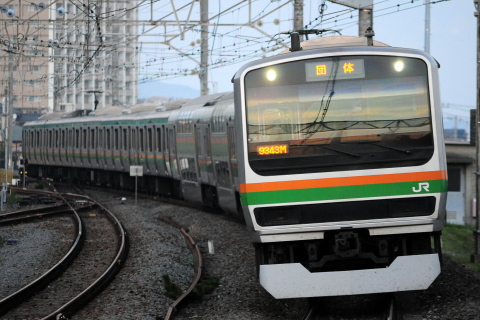 【JR東】E231系コツK12編成使用 「伊豆するがひまわり号」運転を国府津駅で撮影した写真