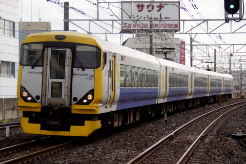 【JR東】快速「山梨ぶどう狩り号」運転を船橋駅で撮影した写真