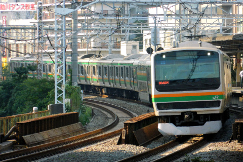 【JR東】E231系1000番代ヤマU584編成 東京総合車両センター入場を五反田駅で撮影した写真