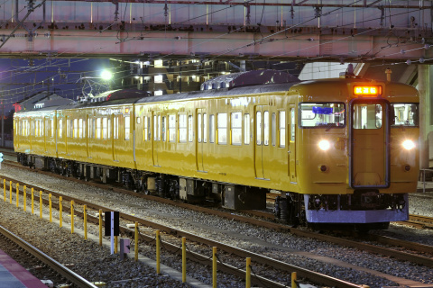 【JR西】115系オカD14編成 網干総合車両所本線試運転を網干駅で撮影した写真