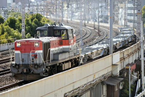 【JR西】コキ107形6両 甲種輸送を元町駅付近で撮影した写真