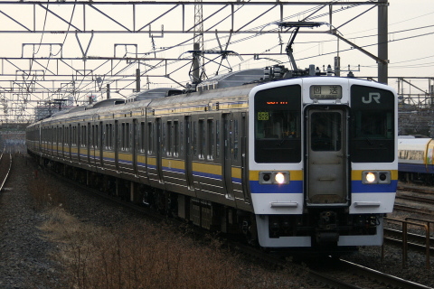 【JR東】211系3000番代マリ502＋509編成 疎開先から返却を幕張本郷駅で撮影した写真
