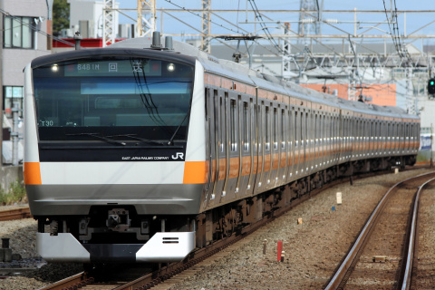 【JR東】E233系トタT30編成 東京総合車両センター出場を吉祥寺駅で撮影した写真