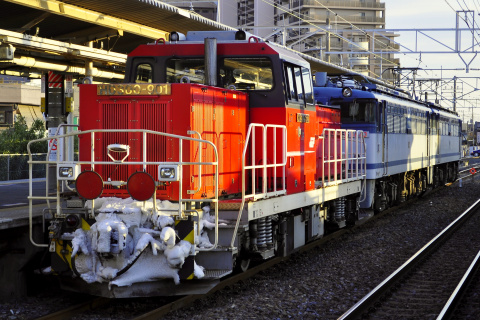 【JR貨】HD300-901＋EF65-1043 甲種輸送を白岡駅で撮影した写真
