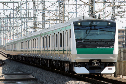【JR東】E233系7000番代ハエ105編成 川越・埼京線内で試運転の拡大写真