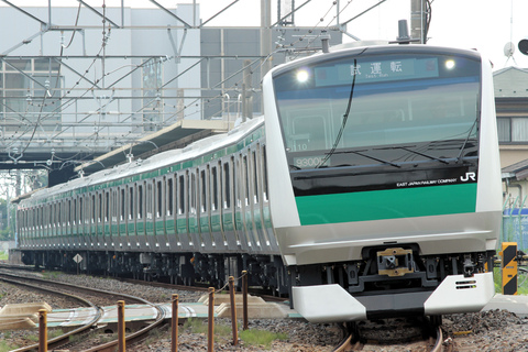【JR東】E233系7000番代ハエ110編成 川越・埼京線内試運転を日進～大宮で撮影した写真
