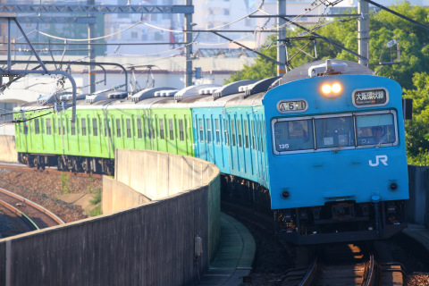 【JR西】103系ナラNS414編成 大阪環状線運用に充当 を今宮駅で撮影した写真