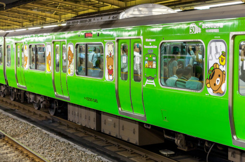 【JR東】『Rilakkuma Yamanote Line』運転を大崎駅で撮影した写真