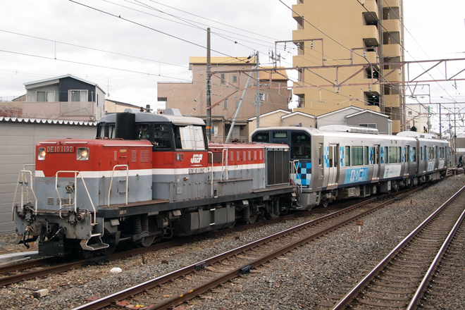 【JR貨】スマートベスト甲種輸送を徳庵駅で撮影した写真