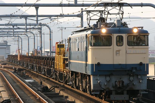 【JR西】御着工臨返空列車運転をJR神戸線　加古川駅で撮影した写真