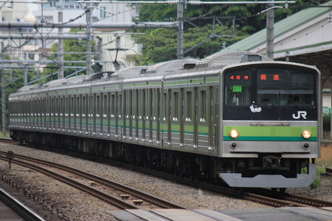 【JR東】205系クラH15編成小山疎開返却回送を原宿駅で撮影した写真