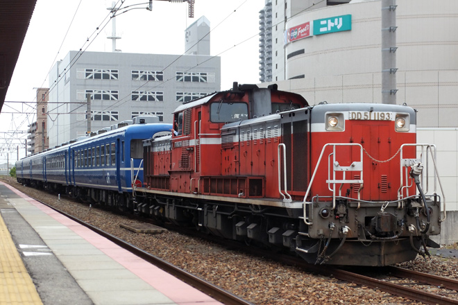 【JR西】DD51＋12系による乗務員訓練列車が運転を西宮駅で撮影した写真