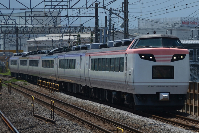 【JR東】「彩」使用のY155記念列車の旅団臨を鴨宮駅で撮影した写真