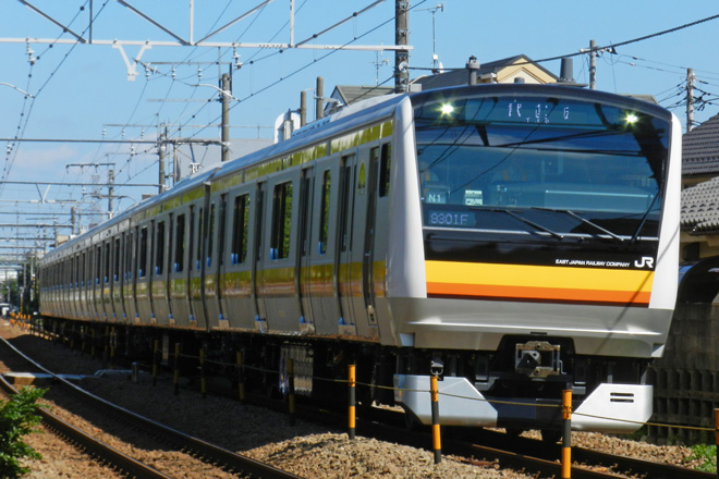 【JR東】E233系8000番台N1編成 南武線内試運転を谷保～矢川で撮影した写真