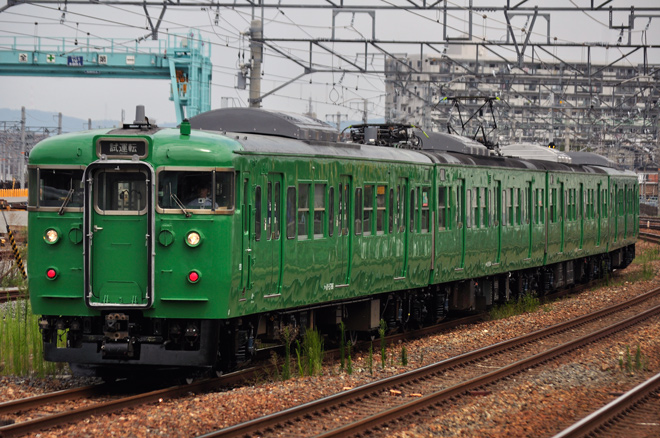 【JR西】113系C8編成　吹田総合車両所本線試運転を岸辺駅で撮影した写真