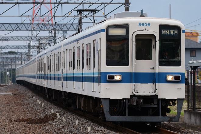 【東武】8000系8175F+8506F使用団体専用列車を若葉駅で撮影した写真