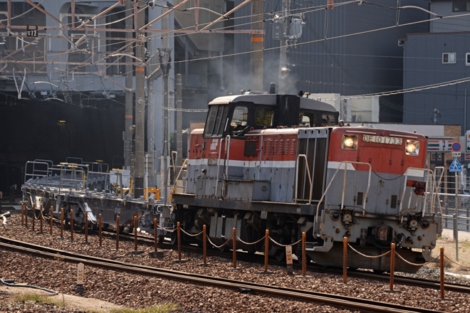 【JR貨】コキ107形(1032-1037)甲種輸送を新大阪駅で撮影した写真