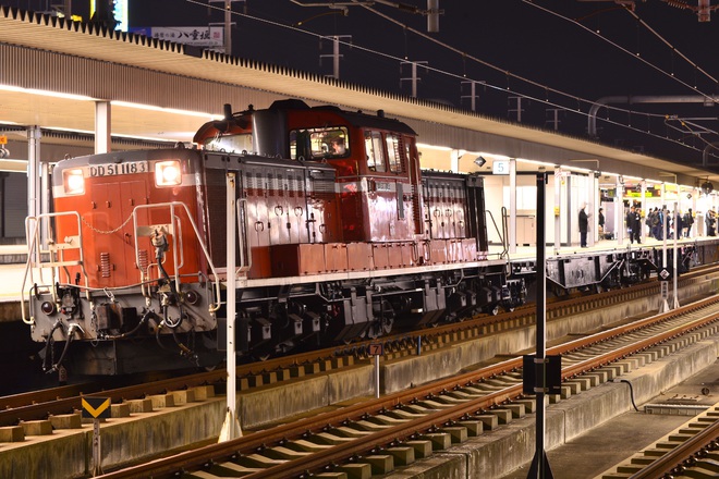 【JR西】DD51+チキ2両使用の乗務員訓練を姫路駅で撮影した写真