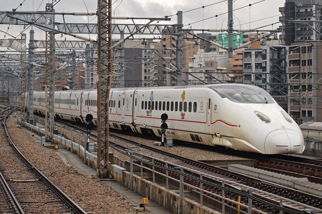 【JR九】妖怪ウォッチラッピング新幹線運行開始を博多駅で撮影した写真