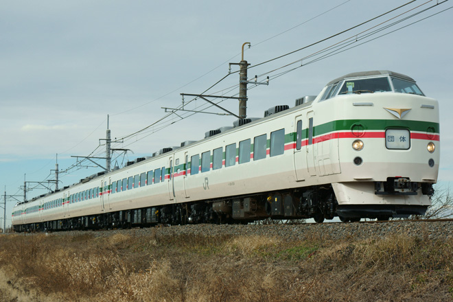 【JR東】189系M52編成使用の成田山初詣臨時列車を木下〜小林間で撮影した写真