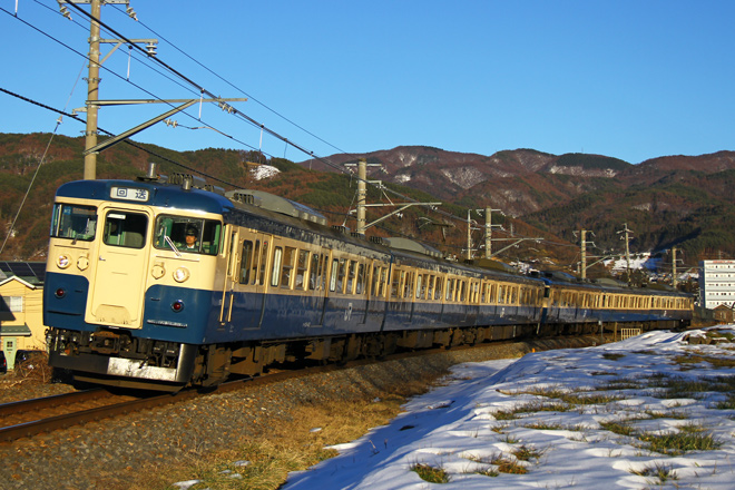 【JR東】115系M12+M10編成廃車回送を下諏訪～岡谷で撮影した写真