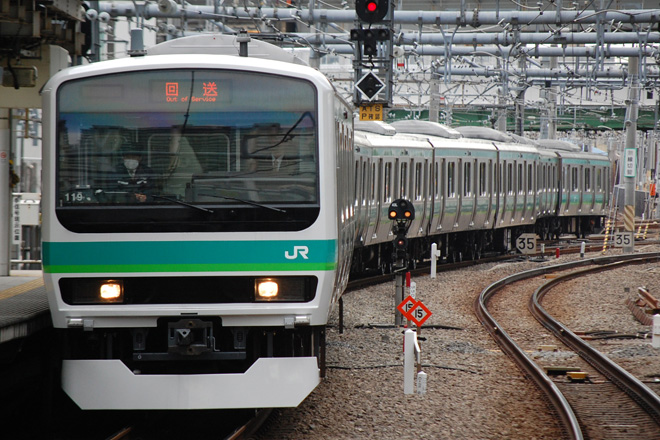 【JR東】E231系マト119編成東京総合車両センター出場を大崎駅で撮影した写真