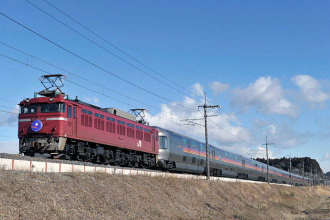 【JR東】EF81-138牽引のカシオペアを片岡～蒲須坂間で撮影した写真