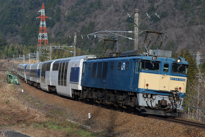【富士急】8500系（元・371系）甲種輸送(3/31分）を大桑～須原間で撮影した写真