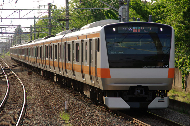 【JR東】E233系トタH59編成 青659・青459編成より変更を西立川駅で撮影した写真